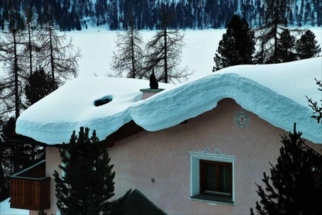 Roof in a winter